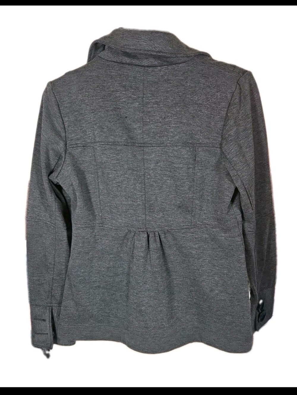 XOXO Women charcoal gray peacoat M double-breasted button closure Dark Academia - Picture 2 of 10